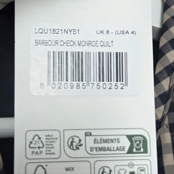 Barbour Check Monroe Quilt Jacket - Picture 11 of 15